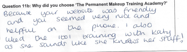 why did you choose to train with the Permanent Makeup Training Academy student review 19